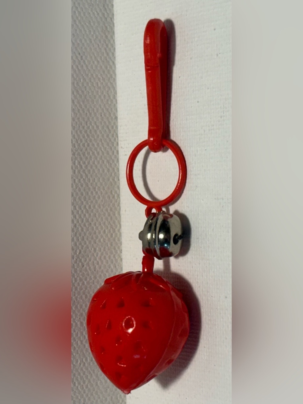 Vintage 1980s Plastic Bell Charm Strawberry For 80s Necklace Jewelry